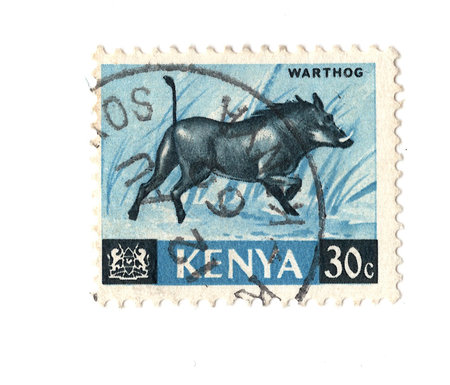 A vintage postage stamp from Kenya isolated on a white background.の写真素材