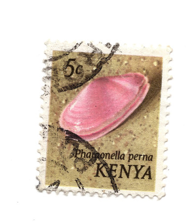 A vintage postage stamp from Kenya isolated on a white background.の写真素材