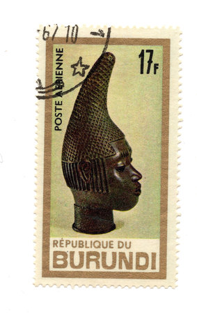 A vintage postage stamp from Burundi isolated on a white background.の写真素材