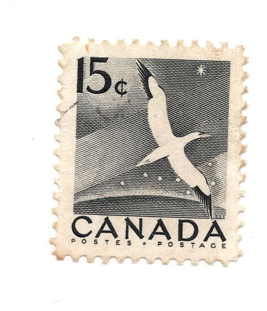 A vintage postage stamp isolated on a white background.の写真素材