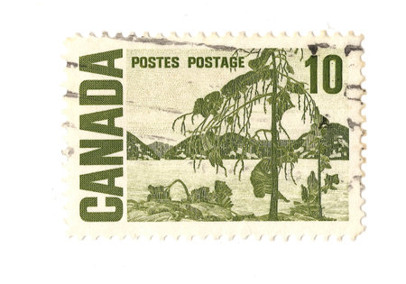 A vintage postage stamp from Canada isolated on a white background.の写真素材
