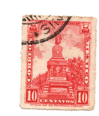 A vintage postage stamp from Mexico isolated on a white background.の写真素材