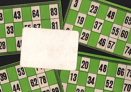 Content from the vintage game of Lotto or Bingo.の写真素材