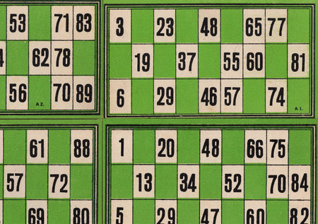 Content from the vintage game of Lotto or Bingo.の写真素材