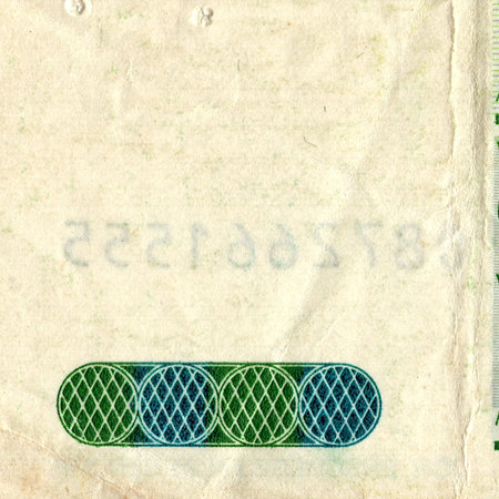 A decorative detail from a vintage banknote.の写真素材