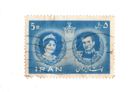 A vintage postage stamp from Iran isolated on a white background.の写真素材