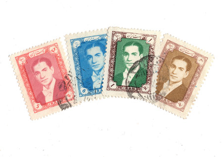 Vintage postage stamps from Iran isolated on a white background.の写真素材