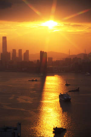 Golden sunsetの写真素材