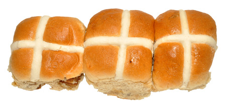 Traditional Easter hot cross bunsの写真素材