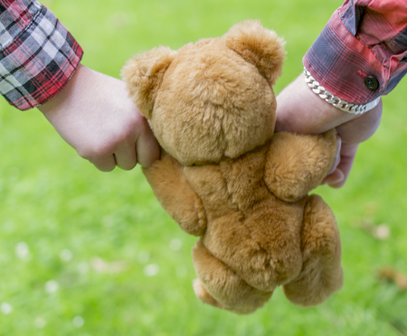 Teddy going for a walkの写真素材