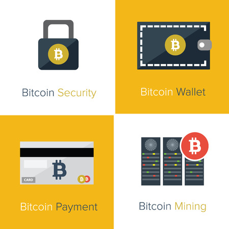 Bitcoin set iconsのイラスト素材