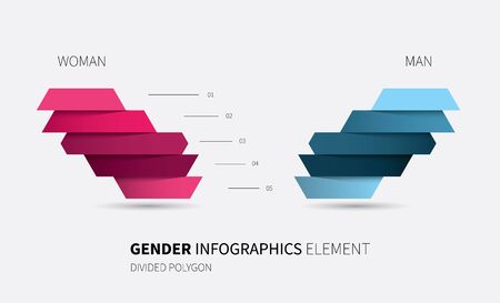 modern chart for man and woman statistics comparisonのイラスト素材
