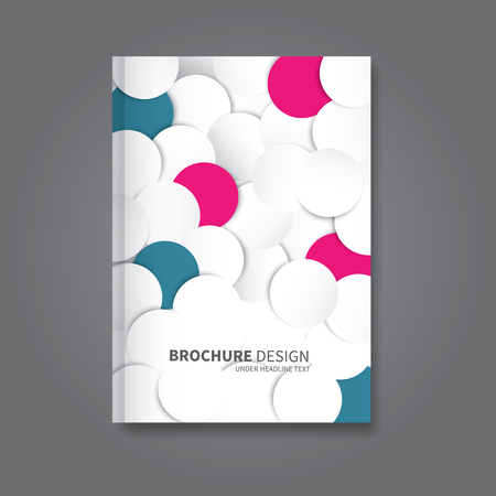 vector circles or dots overlayed in brochure design for business or presentation, reportのイラスト素材