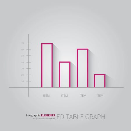 flat vertical graphs with long shadow effectのイラスト素材