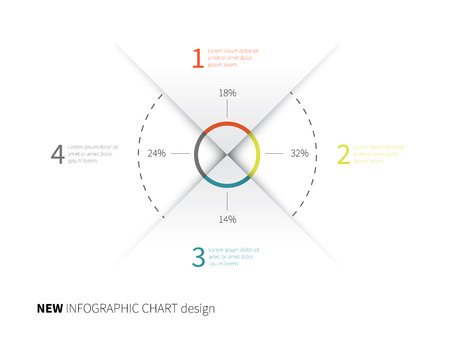 vector folded paper with circles and options for business or statistics info, steps, tutorials, show upのイラスト素材