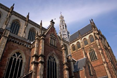 St Bavo's Church - Haarlem, the Netherlandsの写真素材