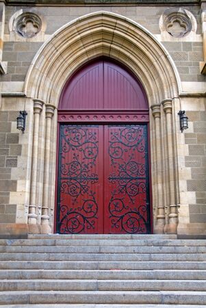 The main entrance to St Paul's Cathedral, Melbourne, Australiaの写真素材