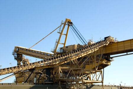 A coal loader in Newcastle Harbour, New South Wales, Australiaの写真素材