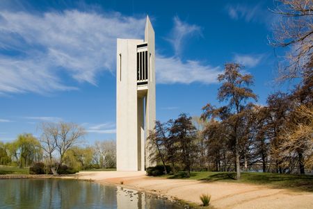 The National Carillion, Aspen Island, Canberra, Australiaの写真素材