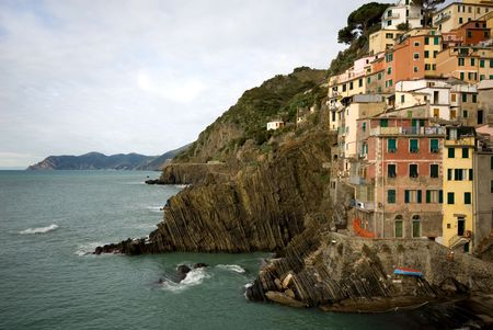 The quaint, picturesque fishing village of Riomaggiore, Cinque Terre, Italy