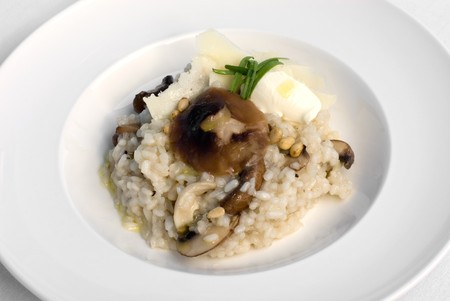 Risotto of Field Mushrooms, Pine Nuts, Mascapone & Grana Padanoの写真素材