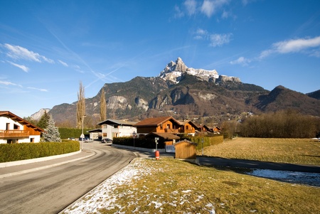 An alpine scene between Geneva, Switzerland, and Chamonix, France