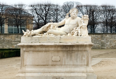 Le Nil, a sculpture by Lorenzo Ottone, in the Jardin des Tuileries, Paris, Franceの写真素材