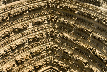 Ornate Decorations, Reims Cathedral, Franceの写真素材