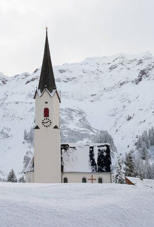 A small church, in a tiny village in the Austrian Alpsの写真素材