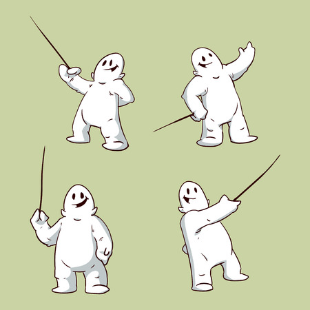 Set of colorful presenter or lector illustrationsのイラスト素材