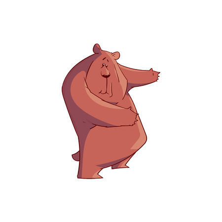 Colorful vector illustration of a cartoon bearのイラスト素材