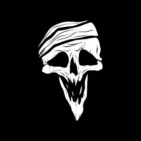 Vector illustration of a pirate scull on a black backgroundのイラスト素材