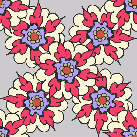 Beautiful hand drawn seamless patternのイラスト素材