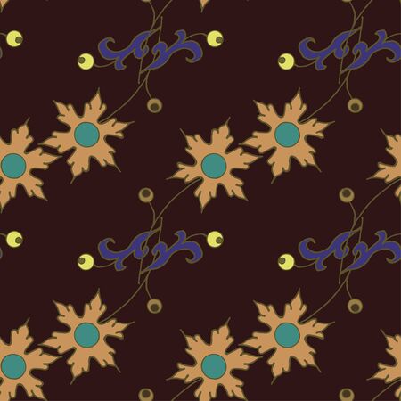 dark floral seamless patternのイラスト素材