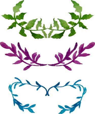 Set of watercolor bordersのイラスト素材