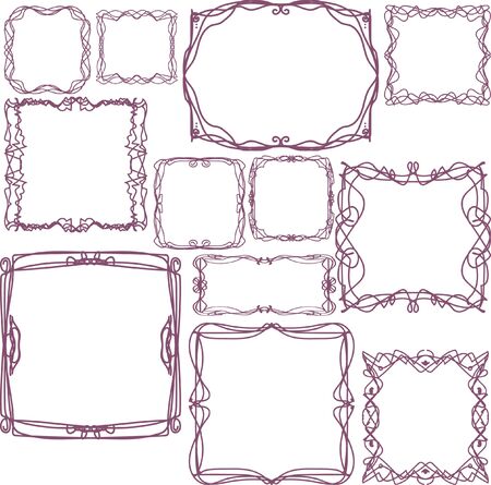 Set of vector decorative framesのイラスト素材
