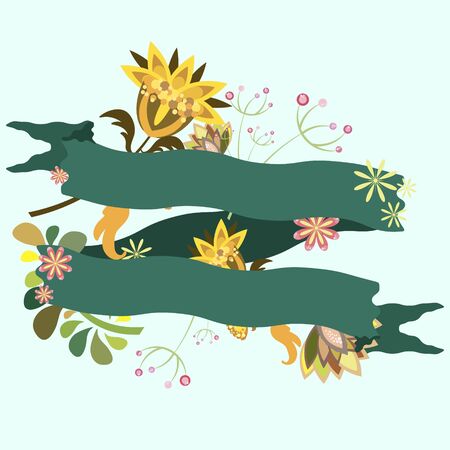 Postcard and invitation template with floral compositionのイラスト素材