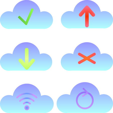 Set of cloud icons, computing icons and logosのイラスト素材
