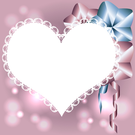template for birthday card,invitation, valentine card with heart shaped frame and balloonsのイラスト素材
