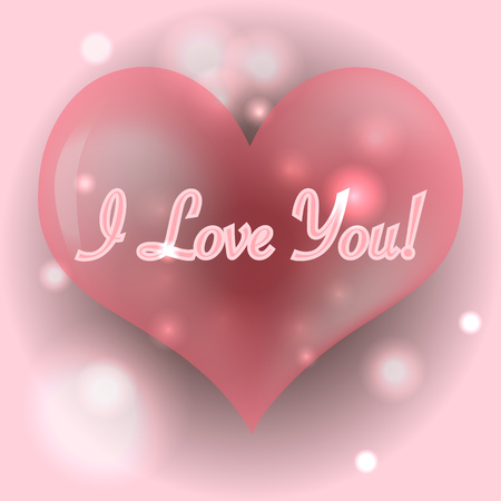 Template for valentines day card,invitation, birthday card with pink heartのイラスト素材