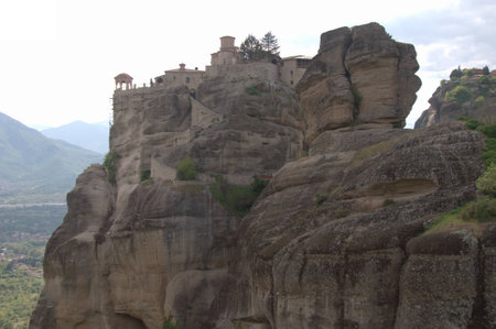 Meteora mountains rock cliffs, Greeceの写真素材