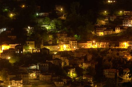 Mountain village, night viewの写真素材