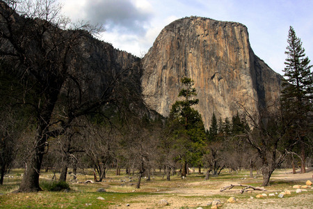 El Capitan from the arrival roadの写真素材