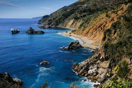 Scenic highway lookout from Julia Pfeiffer parkの写真素材
