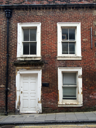 derelict empty terraced house in the north of englandの写真素材