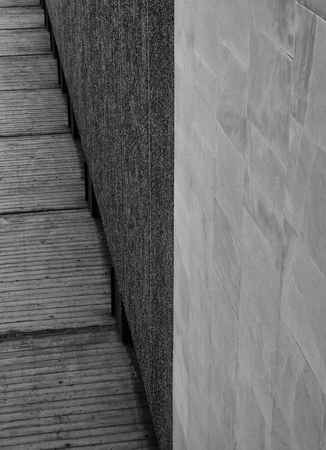 abstract concrete corner wall with different textures and surfaces