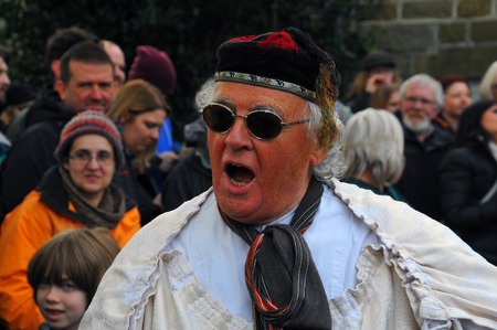 Heptonstall, UK - March 20 2018. An actor in the traditional good friday pace egg play in heptonstall west yorkshireのeditorial素材