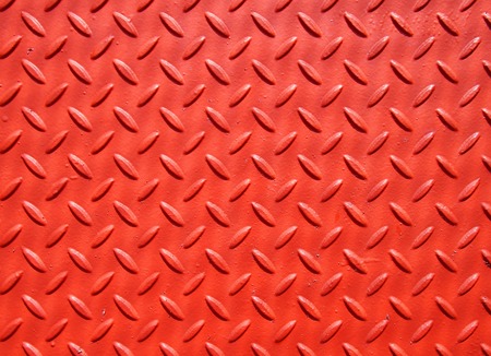 red painted industrial metal plate industrial diamond pattern grip texture