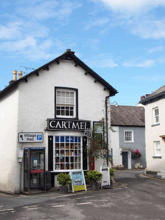 cartmel, cumbria, united kingdom - 16 september 2021: the village square and shop in carmel cumbriaのeditorial素材