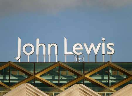 leeds, west yorkshire, united kingdom - 17 march 2022: sign above the John Lewis department sort in the Victoria quarter in leeds city centreのeditorial素材